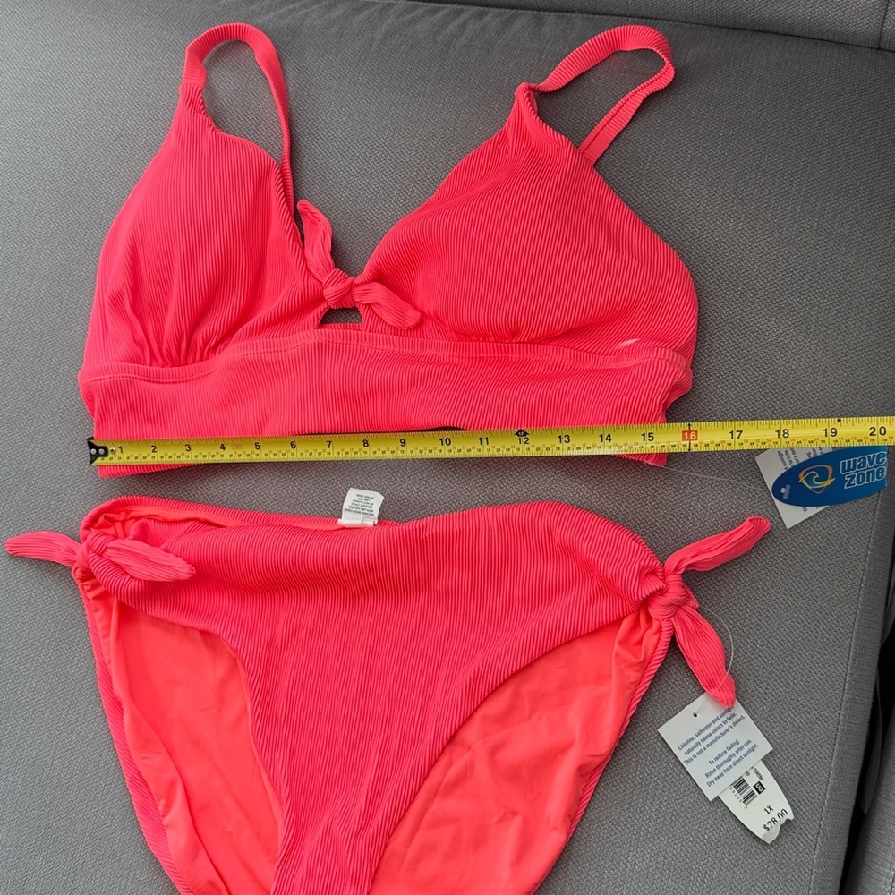 Wave Zone Vibrant Pink Bikini Set Size 1X - Picture 6 of 7